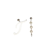 Letter T With Pearl Earrings